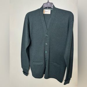 Green Brentwood vintage cardigan sweater.